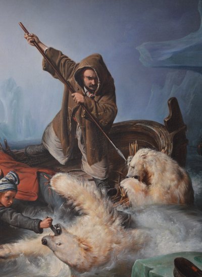 Fight with Polar Bears by François Auguste Biard